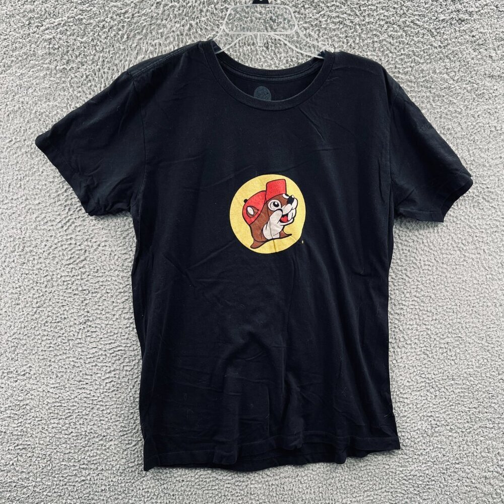 Bucees Adult Top Large Black Peace Love Buc-ees Short Sleeve Beaver Logo T Shirt